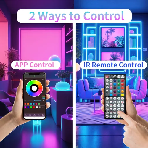 Miniatura 3 de NBBUFF Luces LED para dormitorio de 196 pies (2 rollos de 98 pies), tira de luces LED de sincronización de música con control remoto de 60 teclas