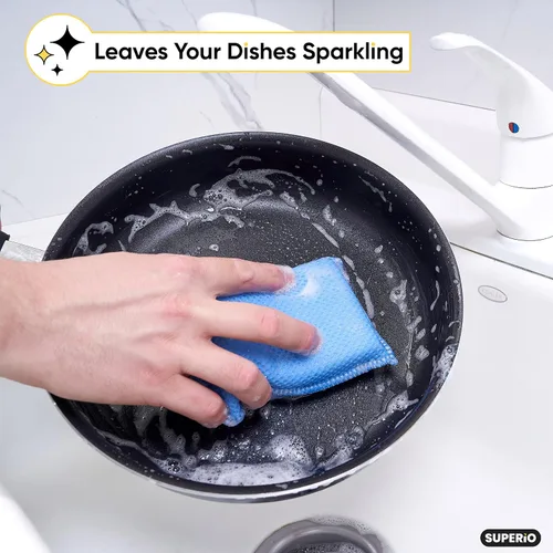 Miniatura 5 de Miracle - Esponjas de microfibra para cocina, antiarañazos, limpieza multiusos de platos, sartenes y encimeras, lavable a máquina, paquete de 6 por