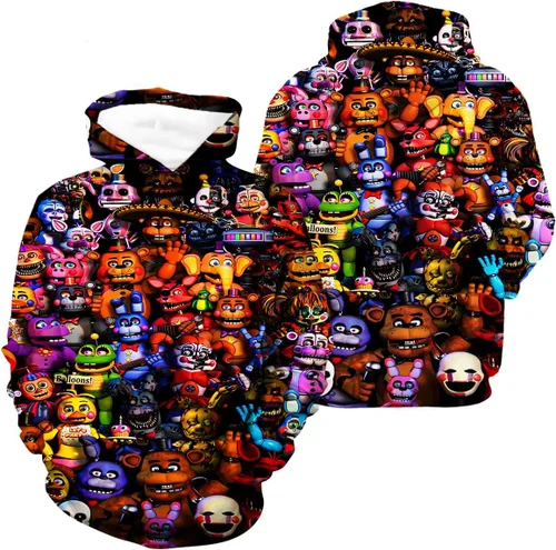 Miniatura 5 de Jrkernbo Sudadera unisex con estampado 3D de anime, sudadera con capucha y bolsillos para niños y niñas