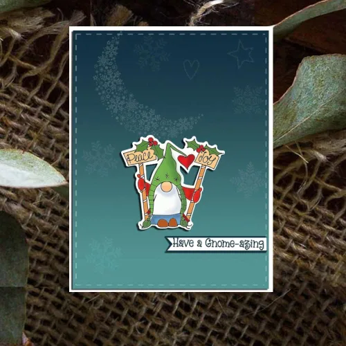 Miniatura 3 de Lámpara de calle de gnomo de Navidad, sellos transparentes con patrón de campanilla de luna de copo de nieve, sellos transparentes para decoración