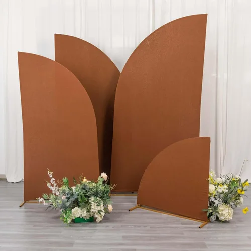 Miniatura 198 de Efavormart - Juego de 4 fundas de elastano beige para arco de media luna, fundas de telón de fondo Chiara de 2.5 pies a 7 pies para escenarios
