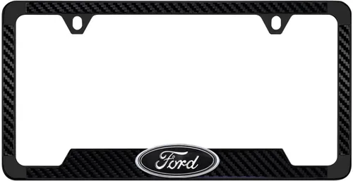 Miniatura 10 de Ford Logo 3D en negro de plástico ABS, soporte para matrícula con 2 agujeros (Negro/A)