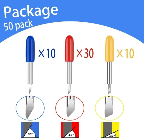 Miniatura 2 de 30 cuchillas de repuesto compatibles con máquinas de corte Explore Air /Air2/Air 3/Maker/Maker 3, incluye 5 cuchillas de punta fina de 30°, 20