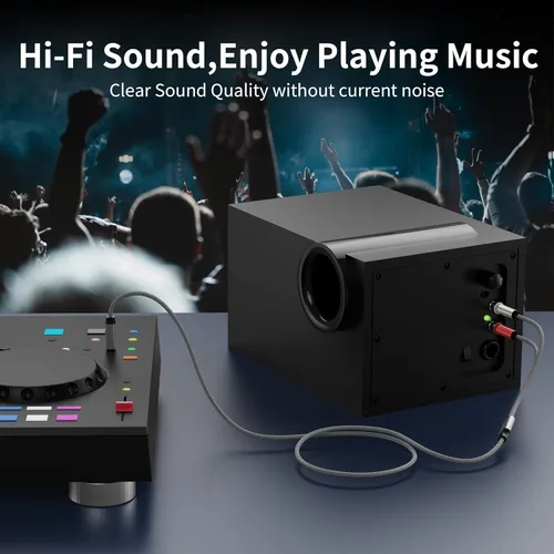 Miniatura 4 de Cable de inserción de 3 pies – Divisor en Y dual de 1/4 mono a estéreo compatible con amplificadores, mezcladores, guitarras, altavoces y más