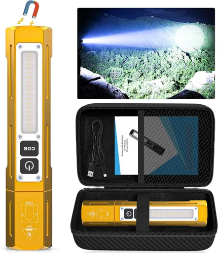 Miniatura 10 de Linternas recargables de alto lúmenes, linterna magnética de bolsillo pequeño superbrillante, 8 modos de luz LED táctica, potente luz de trabajo