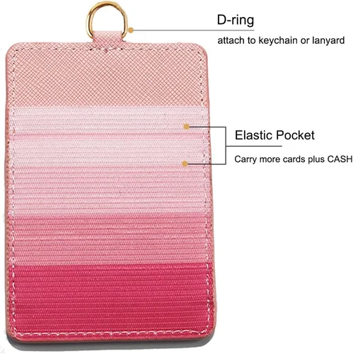 Miniatura 2 de TOOLIN Cartera elástica para tarjetas, cartera delgada vertical para tarjetas de crédito, cartera minimalista con bolsillo frontal para mujeres