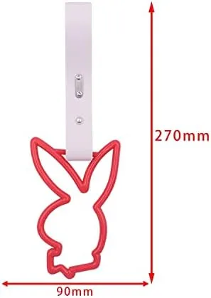Miniatura 2 de Playboy - Correa para mango de autobús con forma de conejito rojo JDM TSURIKAWA, Plástico, No es una piedra preciosa