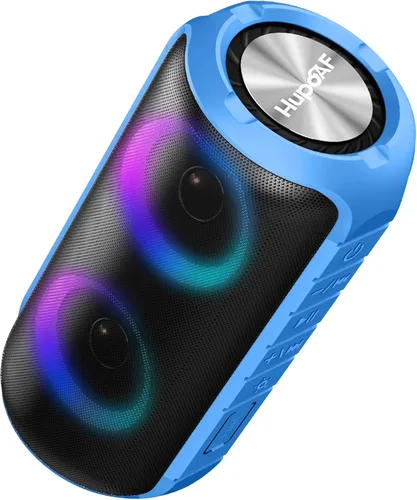Miniatura 9 de Hupoaf Altavoz Bluetooth, altavoz inalámbrico portátil 2026 con sonido fuerte 6D, IPX7 impermeable, llamada HD, luces RGB, tiempo de reproducción
