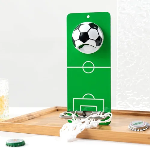 Miniatura 2 de Arola Abrebotellas magnético de fútbol, abridor de pared de metal extraíble con colector de tapas, regalo para amantes del fútbol, amantes