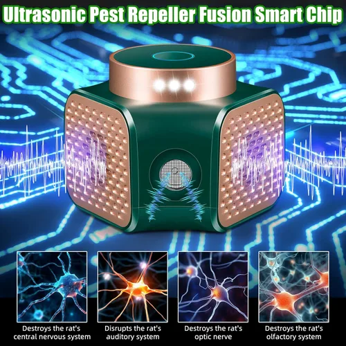 Miniatura 2 de Repelente ultrasónico mejorado para ratones, repelente de ratones, control interior para roedores, ratas, ratones, ardillas, dispositivos repelentes