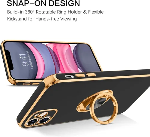 Miniatura 8 de BENTOBEN Funda para iPhone 11 con soporte de anillo de 360°, a prueba de golpes, soporte magnético, soporte magnético, soporte para automóvil