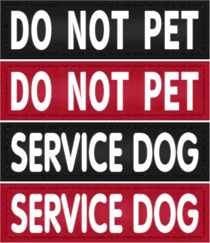 Miniatura 22 de Paquete de 4 parches reflectantes extraíbles para arnés de chaleco para perro – perro de servicio/no mascotas/apoyo emocional