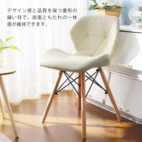 Miniatura 5 de OSJ Dining Chair, Laser, PU Seat, Eames, Modern Design, Natural Wood Legs, Eames, Nordic, Stylish, Designers, Reproduction, 1 Leg