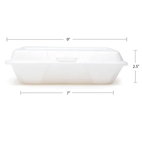 Miniatura 2 de Dart 206HT1R - Contenedor de espuma perforada poco profundo multiusos con bisagras, 9 x 6 pulgadas (caja de 200), color blanco
