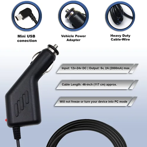 Miniatura 2 de Ramtech - Cable adaptador de cargador de coche para Garmin Nuvi 200 200 W 205 205 215 215 255 255 W 255WT 265 265W 265WT 275 285W 295W GPS + lápiz
