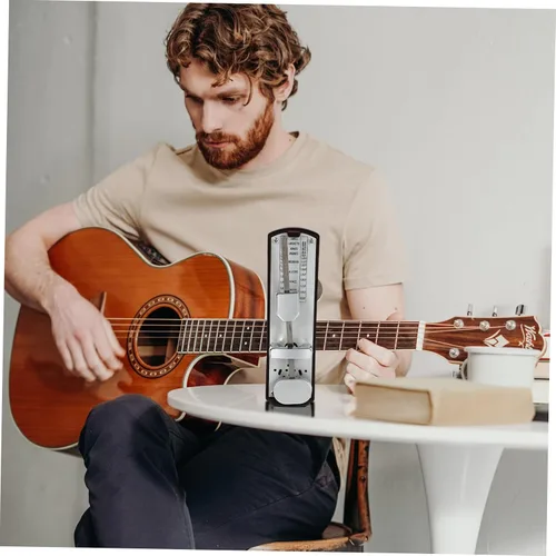 Miniatura 7 de MILISTEN Metrónomo mecánico universal mini metrónomo para guitarra de piano (caoba)