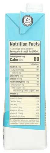 Miniatura 2 de 365 by Whole Foods Market, Leche orgánica de almendras de vainilla, vegana, baja en grasa, 32 onzas líquidas