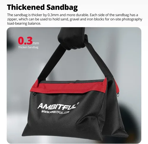 Miniatura 3 de AMBITFUL Juego de bolsa de arena resistente, para estudio de fotografía, escenario, película, alforja para soportes de luz, brazos y trípodes