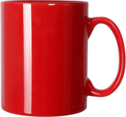 Miniatura 8 de Taza de cerámica de porcelana clásica M017, taza de café extra grande de 20 onzas con asa para oficina y hogar, blanca Blanco