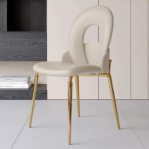 Miniatura 17 de Kitchen Dining Chairs with Genuine Leather,Dining Room Chairs with Metal Legs,Living Room Chair Curved Backrest,Kitchens Chair for Living, Negro