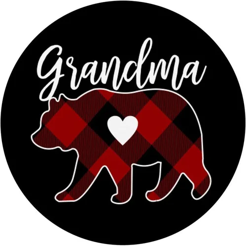 Miniatura 5 de Grandma Bear - PopSockets de Navidad con diseño a cuadros intercambiables