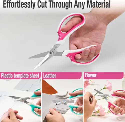 Miniatura 4 de Beaditive Tijeras Multiusos para Manualidades - Tijeras de Corte Ergonómicas con Cuchillas de Acero al Carbono Afialadas - Tijeras de Coser