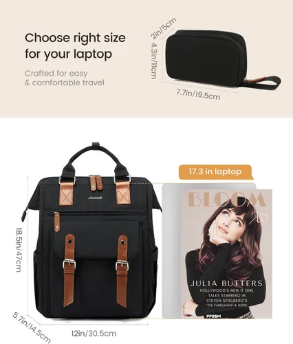Miniatura 8 de LOVEVOOK - Mochila para laptop, para viaje de trabajo, bolso de enfermera, profesor, médico, viajero, para computadora de negocios, mochila 1