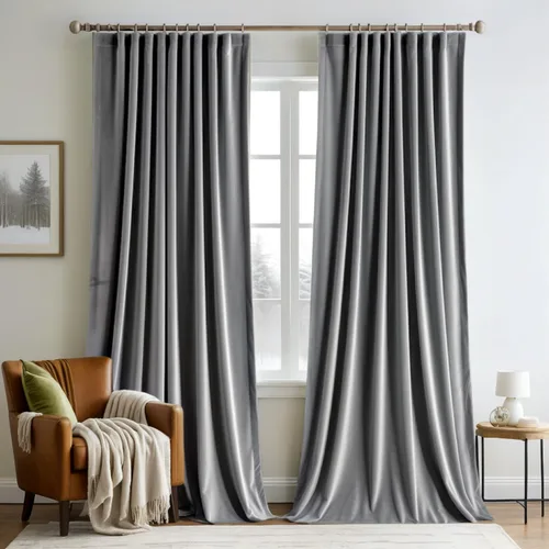 Miniatura 13 de MIULEE Cortinas de Terciopelo Negro de 84 Pulgadas de Largo 2 Paneles - Cortinas de Ventana con Pliegues Pinzados de Lujo que Oscurecen