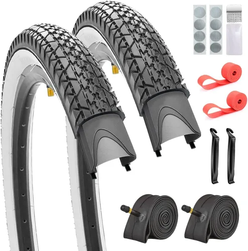 Paquete de 2 neumáticos y tubos de bicicleta Beach Cruiser de 24 pulgadas/26 x 2.125 pulgadas o sin tubos de 24 pulgadas/26 x 1.75 pulgadas/2.125