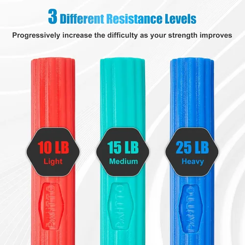 Miniatura 4 de PAHTTO Barra de resistencia flexible para terapia física, barra de torsión de ejercicio de resistencia para codo de tenis, alivio del dolor