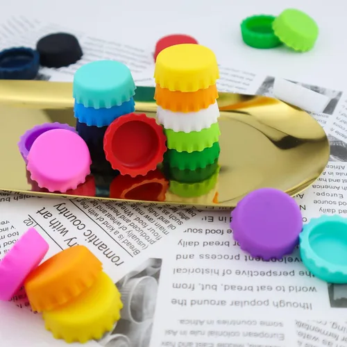 Miniatura 4 de 24 tapas de botella de goma de silicona, 12 colores reutilizables para cerveza casera, refrescos, botella de vino, botella de cerveza, botellas