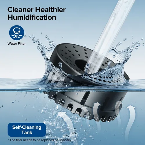 Miniatura 9 de Humidificadores para habitación grande con aplicación inteligente y control remoto, humidificador grande de 7L/1.85 galones, 4 niveles de niebla