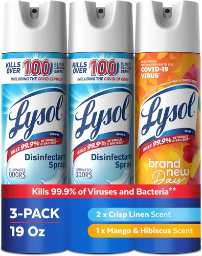 Miniatura 10 de Lysol Aerosol desinfectante, suministros de limpieza esenciales para el hogar, aerosol multiusos para habitaciones, aerosol desinfectante