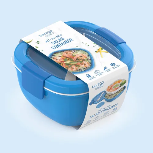 Miniatura 8 de Contenedor de almuerzo, ecológico y sin BPA de Bentgo Salad para ensaladas y otros aperitivos para llevar, Azul