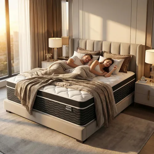 Miniatura 8 de Ruoysun Colchón de lujo tamaño King de 12 pulgadas, colchón híbrido firme King en una caja, 7 zonas y soporte de bordes, espuma viscoelástica de gel