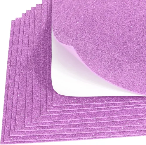 Miniatura 6 de 10 hojas de cartulina con purpurina Mluchee para decoraciones de Año Nuevo, Acción de Gracias, Navidad y otoño, papel autoadhesivo en la parte