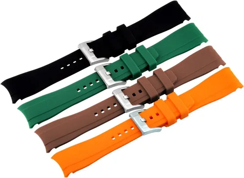 Miniatura 5 de YISIWERA Correa de reloj de silicona de alta calidad con extremos curvados universales de goma para hombres y mujeres de 0.709in, 0.787in, 0.866in