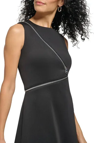 Miniatura 5 de DKNY womens Scuba Fit and Flare Dress With Zipper Detail