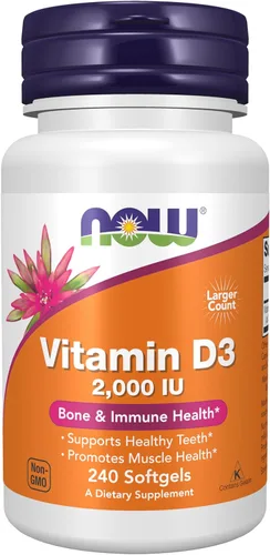 Miniatura 9 de NOW Foods Suplementos, Vitamina D-3 50,000 UI, cápsulas blandas, 50 cápsulas blandas