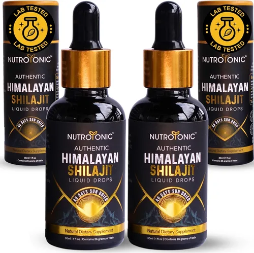 Miniatura 10 de NutroTonic - Gotas líquidas auténticas de Shilajit del Himalaya - Shilajit para hombres y mujeres - 60 días secado al sol - Grado oro raro A+