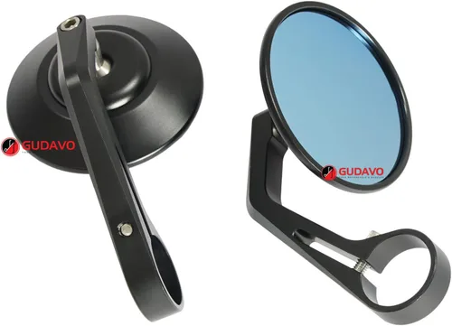 Miniatura 6 de Manillar redondo para motocicleta Retrovisores laterales compatibles con Triumph APRILIA DUCATI HONDA KAWASAKI MOTO GUZZI SUZUKI TRIUMPH YAMAHA Negro