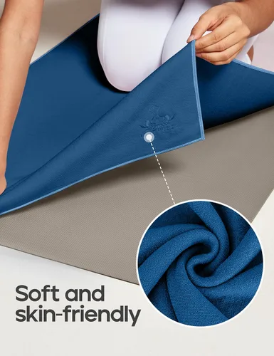 Miniatura 4 de Heathyoga Toalla de Esterilla de Yoga Antideslizante para Yoga Caliente con Agarre de Silicona y Botella de Spray Gratis, 72"X26" Extra Grande