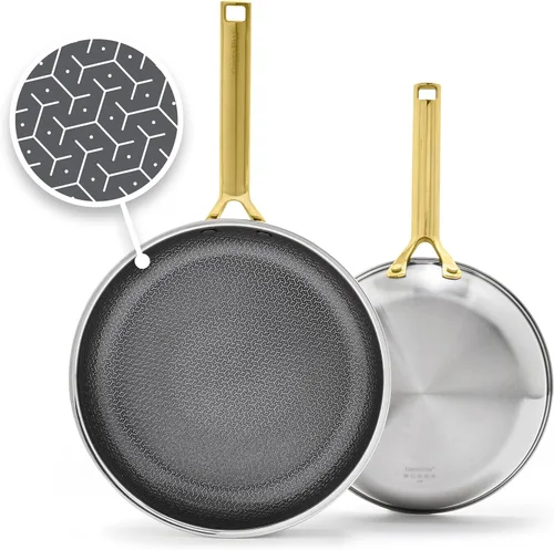 GreenPan Hybrid - Juego de sartenes antiadherentes de acero inoxidable de 9.5 y 11 pulgadas, APEX Tri-Ply Thermobond PFAS, compatibles con inducción