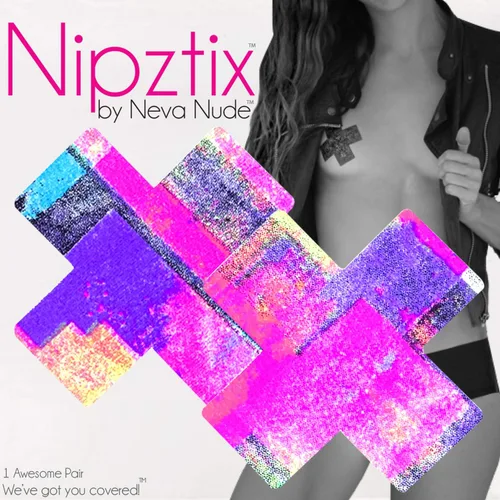 Miniatura 3 de Neva Nude X Factor Nipztix Pasties - Fundas para pezones para fiestas raves, adhesivo de grado médico, impermeable, fabricadas en Estados Unidos