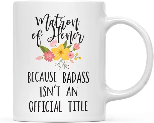Miniatura 18 de Andaz Press Taza de café de 11 onzas, regalo de broma, tía porque Badass no es un título oficial, gráfico floral, 1 paquete