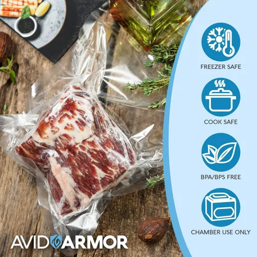 Miniatura 2 de Avid Armor Bolsas selladoras al vacío de cámara, 6 x 10 pulgadas y 8 x 12 pulgadas, paquete de 280 unidades, bolsas resistentes de grado comercial