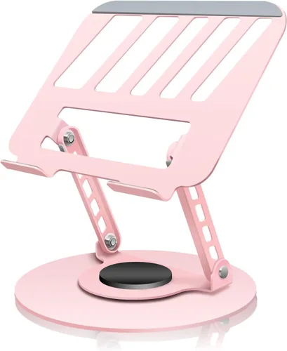 Miniatura 14 de Soporte giratorio de 360° para tablet – Rosa Doble eje giratorio ajustable, diseño plegable Se adapta a iPads y tabletas de hasta 13 pulgadas