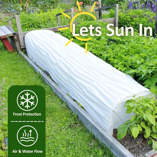 Miniatura 4 de Gardzen Cubiertas para plantas de 1.5 onzas, protección contra la congelación, cubiertas flotantes reutilizables de 10 x 10 pies, mantas más gruesas