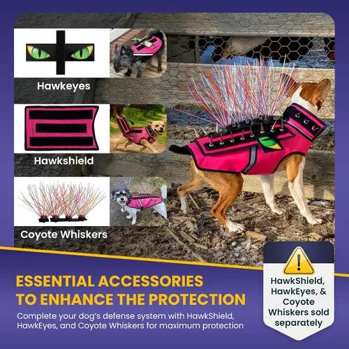 Miniatura 9 de CoyoteVest SpikeVest - Chaleco de arnés para perro, accesorios reflectantes para perros con púas para proteger a tu mascota de ataques de Raptor