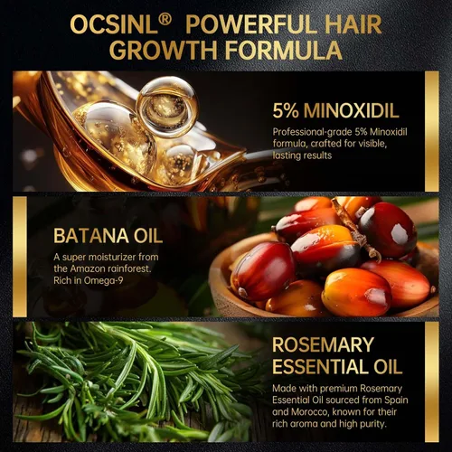 Miniatura 5 de Solución tópica de minoxidil USP 5% para hombres y mujeres - Tratamiento de crecimiento capilar OTC, fármaco monográfico de la FDA, fórmula no grasa